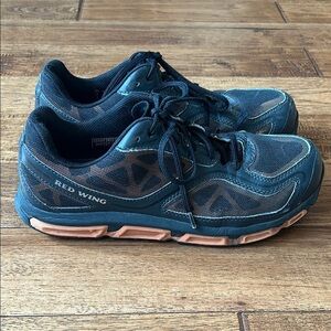 Red Wing Men's Athletic Aluminum Toe Work Shoes 6338 Black Orange Size 8